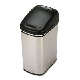 Safco 9761SS - Kazaam Motion-Activated Receptacle, Rectangular, 8.4 gal, Stainless Steel/Blacksafco 