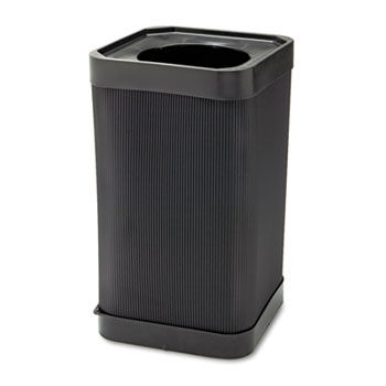 Safco 9790BL - At-Your Disposal Top-Open Waste Receptacle, Square, Polyethylene, 38 gal, Black