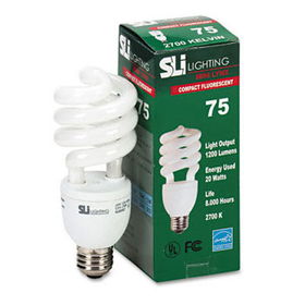 SLI Lighting 26158 - Mini-Lynx Spiral, Soft White Energy Saver Compact Fluorescent Bulb, 20 Watts