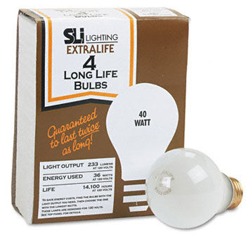 SLI Lighting 60008 - Incandescent Bulbs, 40 Watts, 4/Packsli 