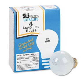 SLI Lighting 60010 - Incandescent Bulbs, 60 Watts, 4/Pack