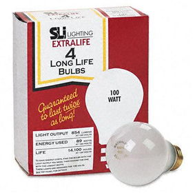 SLI Lighting 60014 - Incandescent Bulbs, 100 Watts, Four per Packsli 