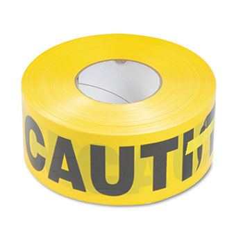 Tatco 10700 - Caution Barricade Safety Tape, Yellow, 3w x 1,000 ft. Roll