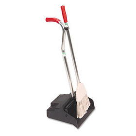 Unger EDPBR - Ergo Dustpan With Broom, 12 Wide, Metal w/Vinyl Coated Handle, Black/Silverunger 