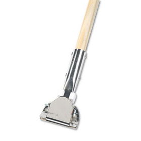 UNISAN 1490 - Clip-On Dust Mop Handle, Lacquered Wood, Swivel Head, 1 Dia. x 60in Long
