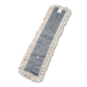 UNISAN 1636 - Disposable Dust Mop Head w/Sewn Center Fringe, Cotton/Synthetic, 36w x 5d, White