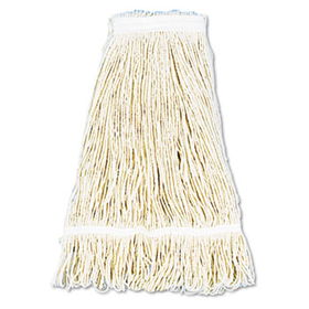 UNISAN 424C - Pro Loop Web/Tailband Wet Mop Head, Cotton, 24-oz., Whiteunisan 