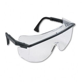 Uvex S2500 - Astro OTG 3001 Wraparound Safety Glasses, Black Plastic Frame, Clear Lens