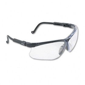 Uvex S3200 - Genesis Wraparound Safety Glasses, Black Plastic Frame, Clear Lens