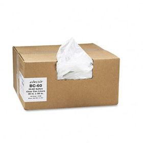 Classic Clear BC60 - Clear Low-Density Can Liners, 55-60 gal, .8 mil, 38 x 58, Clear, 100/Carton