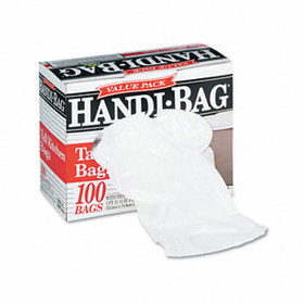 Handi-Bag HAB6K100 - Super Value Pack Trash Bags, 13 Gallon, .6 mil, 23-1/2 x 29, White, 100/Boxhandi 