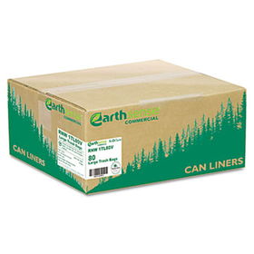 Earthsense Commercial RNW1TL80V - Recycled Large Trash and Yard Bags, 33 gal, .9 mil, 32.5 x 40, Black, 80/Carton