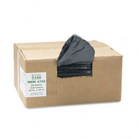 Earthsense Commercial RNW4750 - Recycled Can Liners, 56 gal, 1.25 mil, 43 x 48, Black, 100/Carton