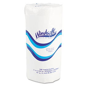 Windsoft 1220CT - Perforated Paper Towel Rolls, 11 x 8 4/5, White, 100/Roll, 30/Cartonwindsoft 