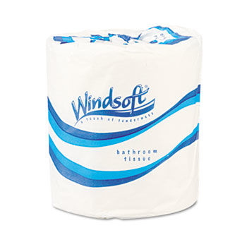 Windsoft 2210 - Single Roll Bath One-Ply Bath Tissue, 1000 Sheets/Roll, 96 Rolls/Cartonwindsoft 