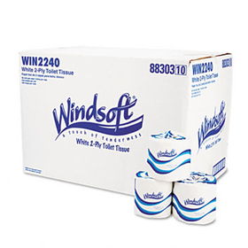 Windsoft 2240 - Single Roll Bath Tissue, 500 Sheets/Roll, 96 Rolls/Cartonwindsoft 