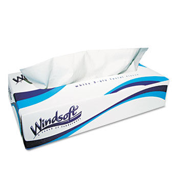 Windsoft 2360 - Facial Tissue in Pop-Up Box, 100/Box, 30 Boxes/Cartonwindsoft 