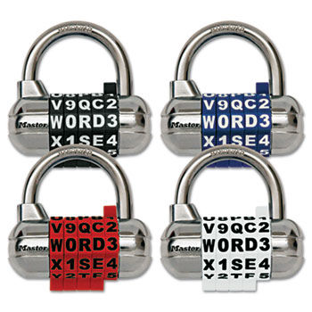 Master Lock 1534D - Password Plus Combination Lock, Hardened Steel Shackle, 3-1/2 Wide, Silver