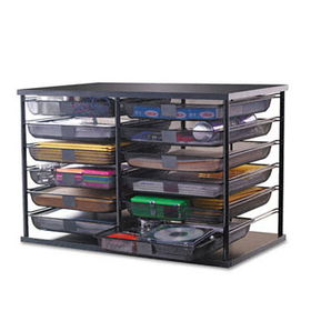 12-Compartment Organizer with Mesh Drawers, 23 4/5"" x 15 9/10"" x 15 2/5"", Black