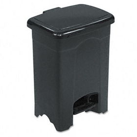 Safco 9710BL - Step-On Receptacle, Rectangular, Plastic, 4 gal, Black