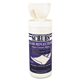 SCRUBS 98556CT - CLEAR REFLECTIONS Glass/Surface Wipes, Cloth, 6 x 8, 50/Canister, 6/Carton