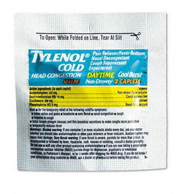 Tylenol 53022 - Severe Cold Formula Caplets, Single-Dose, 30 Two-Packs/Box