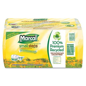 Marcal Small Steps 6224 - 100% Recycled Convenience Bundle Bathroom Tissue, 4 Rolls/Pack, 6/Carton