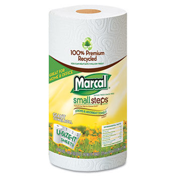 Marcal Small Steps 6183 - 100% Premium Recycled Roll Towels Roll Out Case, 140 Sheets/RL, 11 x 5-3/4,12/CTmarcal 