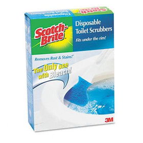 3M 557BL - Disposable Toilet Bowl Scrubber Kit with 1 Stick/4 Scrubbersdisposable 