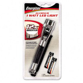Energizer ML1W2AAE - Metal One-Watt LED Flashlight with Lanyard, Black