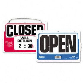 Headline Signs 9385 - Double-Sided Open/Closed Sign w/Dial-A-Time Will Return Clock, Plastic, 11 x 8headline 