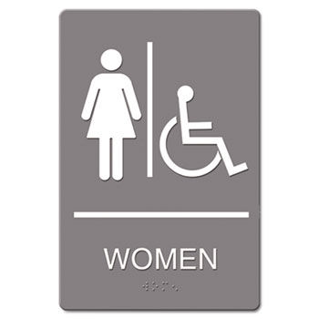 Headline Sign 4814 - ADA Sign, Women Restroom Wheelchair Accessible Symbol, Molded Plastic, 6 x 9