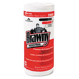 Georgia Pacific 20085 - Brawny All Purpose Perforated Dry Wipes, 11 x 9-3/8, White, 84/Roll, 20/Carton