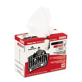 Georgia Pacific 25003 - Brawny Industrial Medium Duty Shop Towels, 9 1/10 x 12 2/5, 140/Boxgeorgia 