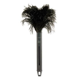 UNISAN 914FD - Retractable Feather Duster, Black Plastic Handle Extends 9 to 14