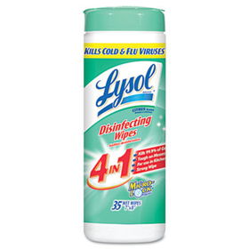 LYSOL Brand 81145 - Lemon & Lime Blossom Disinfecting Wipes w/Micro-Lock Fibers, 7 x 8, 35/Canister