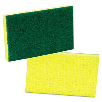 Scotch-Brite 74 - Medium-Duty Scrubbing Sponge, 3-1/2 x 6-1/4, Yellow/Green,20/Carton