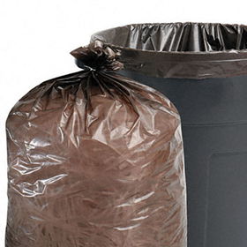Stout T3340B15 - Total Recycled Content Trash Bags, 33 gal, 1.5mil, 33 x 40, Brown, 100/Carton