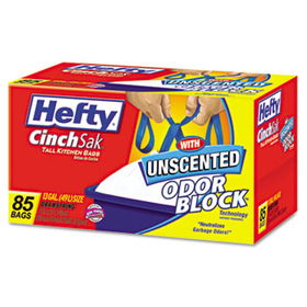 Hefty E81889 - Cinch Sak Tall Kitchen & Trash Bags, 13 gallon, .9mil, White, 85 Bags/Box