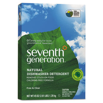 Seventh Generation 22150 - Free & Clear Automatic Dishwashing Powder, Non-Toxic, 45 oz. Box