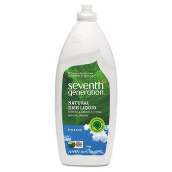 Seventh Generation 22733 - Natural Dishwashing Liquid, Free & Clear, 25 oz. Bottle