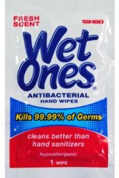 Wet Ones Singles Antibacterial cleansing wipes Case Pack 192wet 