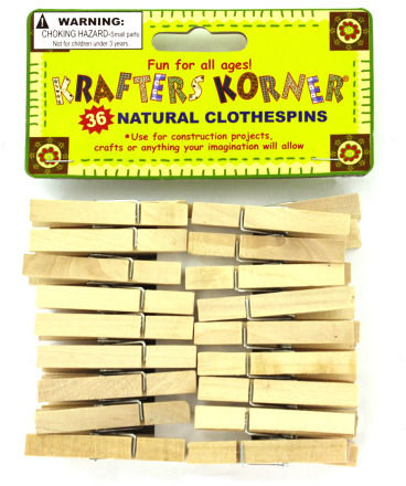 36 Natural Clothespins Case Pack 48natural 