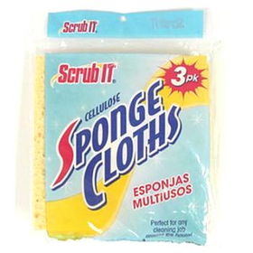 3 Pack - Cellulose Sponge Cloths Case Pack 72cellulose 