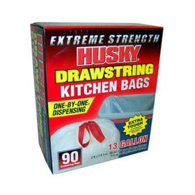Husky Extreme Strength 13 Gallon Drawstring Kitche Case Pack 4