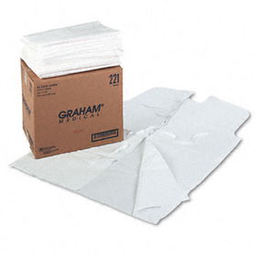 Graham 221 - Disposable Exam Gowns, Three-Ply Tissue, 30 x 42, White, 50/Carton