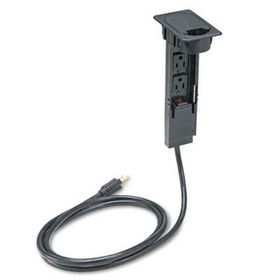 HON H870300P - One-Outlet Pull-Up Electrical Outlet, 6ft Cord, 8-1/2 x 2-7/8 x 1-7/8, Charcoal