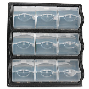 Safco 6110BL - Polypropylene Panel Storage w/9 Bins, 18 3/8 x 5 1/4 x 20 1/2, Blacksafco 