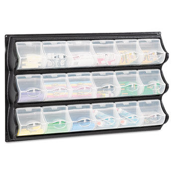 Safco 6112BL - Polypropylene Panel Storage w/18 Bins, 34 x 51/4 x 20 1/2, Blacksafco 