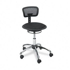 Safco 3410BL - Adjustable-Height Stool, Black Mesh Fabric Seat/Back, Chrome Base/Accentssafco 